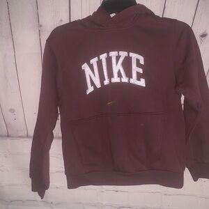 Nike Men’s Maroon Crewneck Hoodie with White Logo
